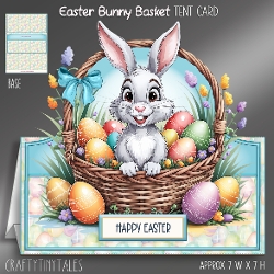 Easter Bunny Basket Tent Card