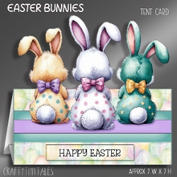 EASTER BUNNIES Tent Card Kit-6