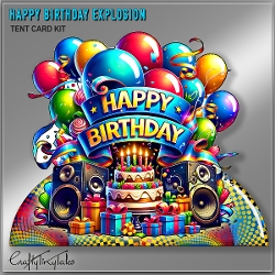 Happy Birthday Explosion Tent Card
