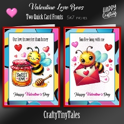 Valentine Love Bees Card Fronts Kit-2