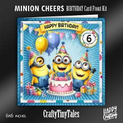 Minion Cheers Birthday Card Front Kit-1