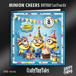 Minion Cheers Birthday Card Front Kit-3