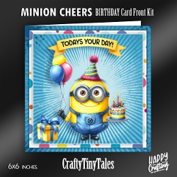 Minion Cheers Birthday Card Front Kit-8