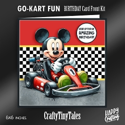 GO-KART-FUN Birthday Cardfront K-1