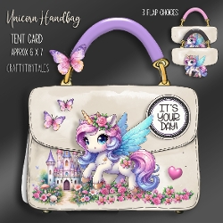 Unicorn Handbag Tent Card Kit