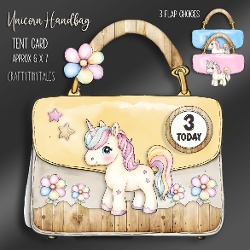 Unicorn Handbag Tent Card-1