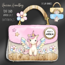 Unicorn Handbag Tent Card-3
