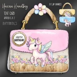 Unicorn Handbag Tent Card-5