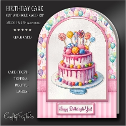 Birthday Cake Cut And Fold Card Kit-4