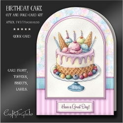 Birthday Cake Cut And Fold Card Kit-8