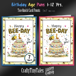 Birthday Age Puns Card Fronts Kit-8