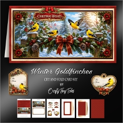 Winter Goldfinches Cut-And-Fold Card-K3