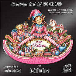 Christmas Girl Elf Rocker Card Kit-2