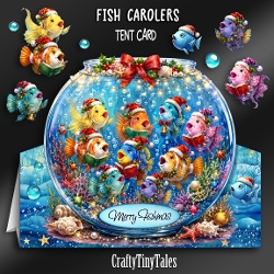 cup1456821_1784 - Fish Carolers Tent Card Kit