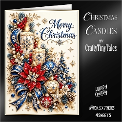 Christmas Candles Card Front Kit-4