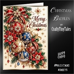 Christmas Baubles Card Front Kit-8