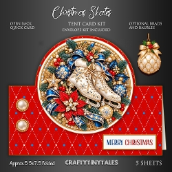 Christmas Skates Tent Card Kit-5
