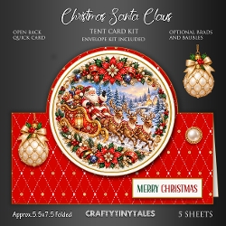 Christmas Santa Claus Tent Card Kit-12