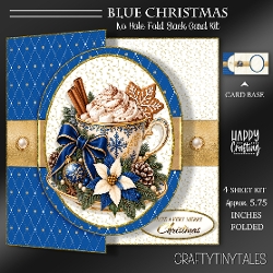 Blue Christmas Fold Back Card kit-2