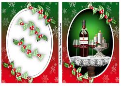 Christmas Wine Card Front and Topper