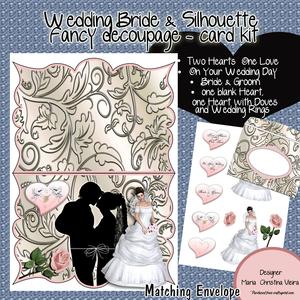 Wedding Bride & Silhouette Fancy Decoupage Card Kit