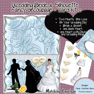 Wedding Bride & Silhouette Fancy Decoupage Card Kit 2