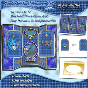 Double Fold Back Masquerade Kit in Blue