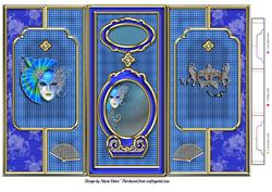Double Fold Back Masquerade in Blue