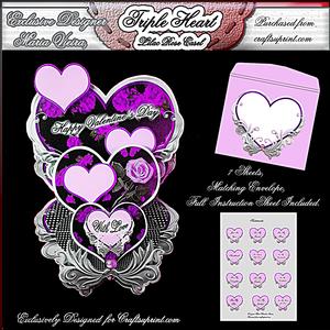 Triple Heart Lilac Rose Easel Kit