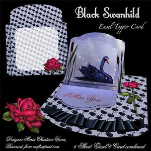 Black Swanhild Easel Topper Card
