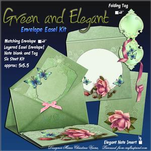 Green and Elegant Envelope Easel Kit