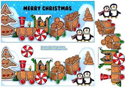 Dl Gingerbread Train Card Front