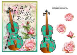 Birthday Violin Card Front