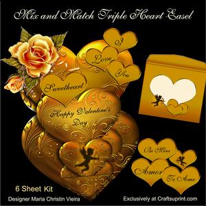 Mix and Match Triple Heart Easel