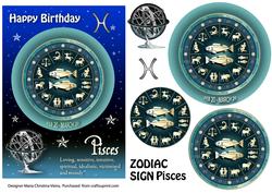 Zodiac Sign Aqua Pisces
