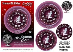 Zodiac Sign Aquarius Red