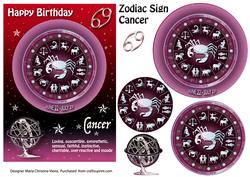 Zodiac Sign Cancer Red