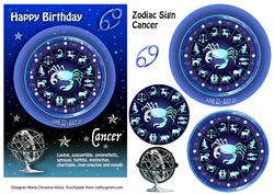 Zodiac Sign Cancer Deep Blue