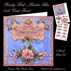 Peach Pink & Power Blue 6x6