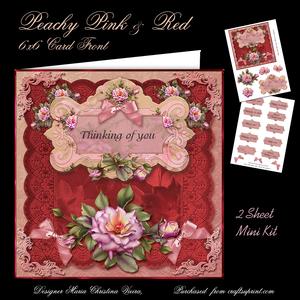Peachy Pink & Red 6x6