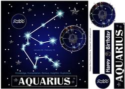 Star Sign Aquarius 8x8
