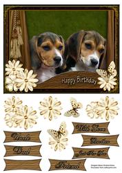Puppy Birthday Card Front.