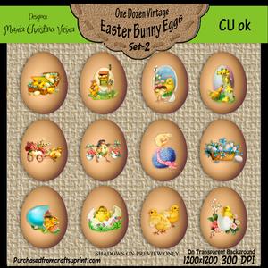Vintage Easter Chick Eggs Set 2