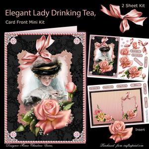 Elegant Lady Drinking Tea
