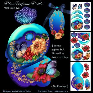 Blue Perfume Bottle Easel