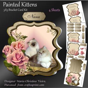 Painted Kittens 5x5 Card