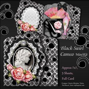 Black Swirl Cameo 7x7 Kit