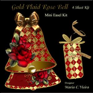 Gold Plaid Rose Bell