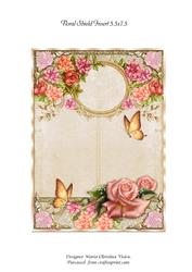 Floral Shield with Rose Insert 5.5x7.5