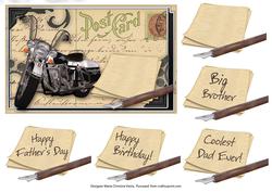 Postcard Topper Harley